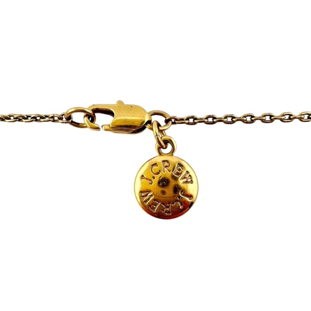 J Crew Necklace in Pink with Rhinestones and Gold Tone Setting and Chain - Picture 6 of 6